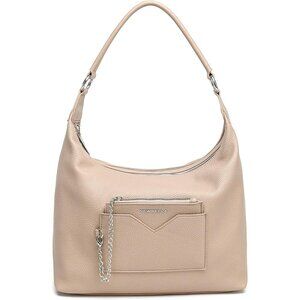 Newbella Women's Nude Soft PU Leather Shoulder Tote Hobo Purses with Zipper